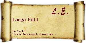 Langa Emil névjegykártya